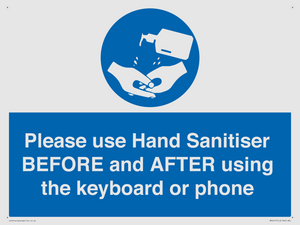 Please use Hand Sanitiser BEFORE and AFTER using the keyboard or phone